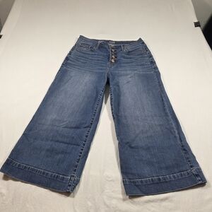 a.n.a Jeans Capri High Rise Wide Leg Crop Denim Blue Jeans Beach Woman's 8P